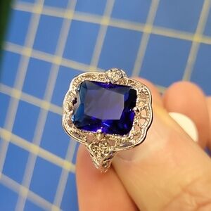 Blue Sapphire Faux Ring